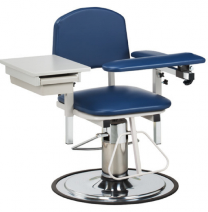 H Series Padded Hydraulic Blood Drawing Chair with Drawer