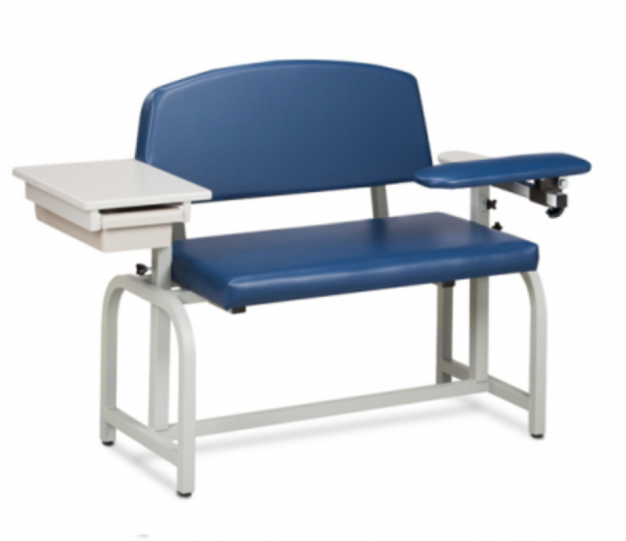 Lab X Series Extra Wide Blood Drawing Padded Chair with Drawer