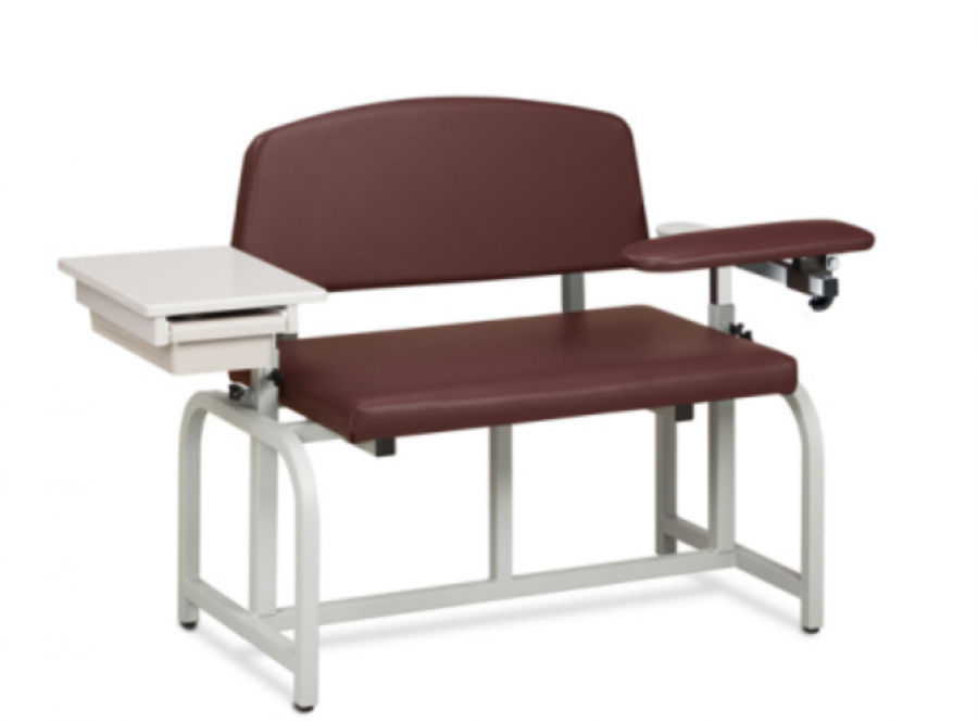 Lab X Series Bariatric Blood Drawing Padded Chair with Drawer