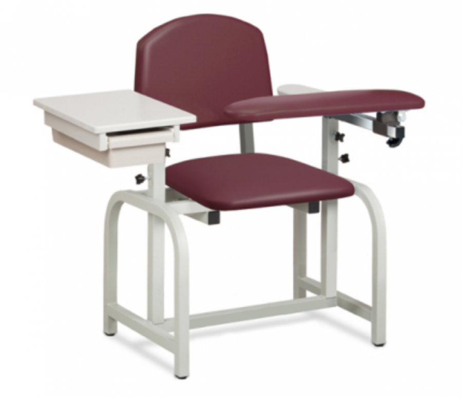 Lab X Series Blood Drawing Chair with Padded Arms & Drawer