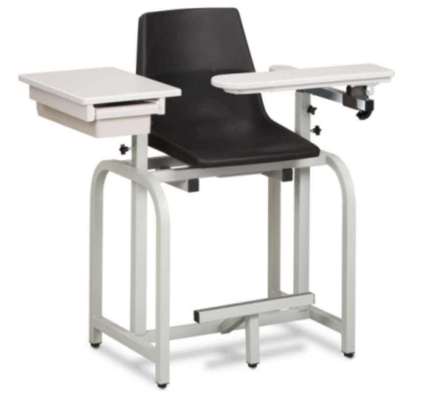 Standard Lab Series Extra Tall Blood Drawing Chair for Phlebotomy with a Drawer & ClintonClean Arms