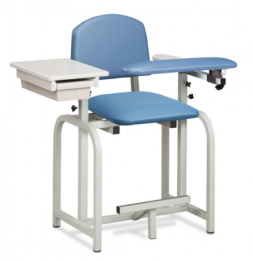 Lab X Series Extra Tall Blood Drawing Padded Chair with Drawer