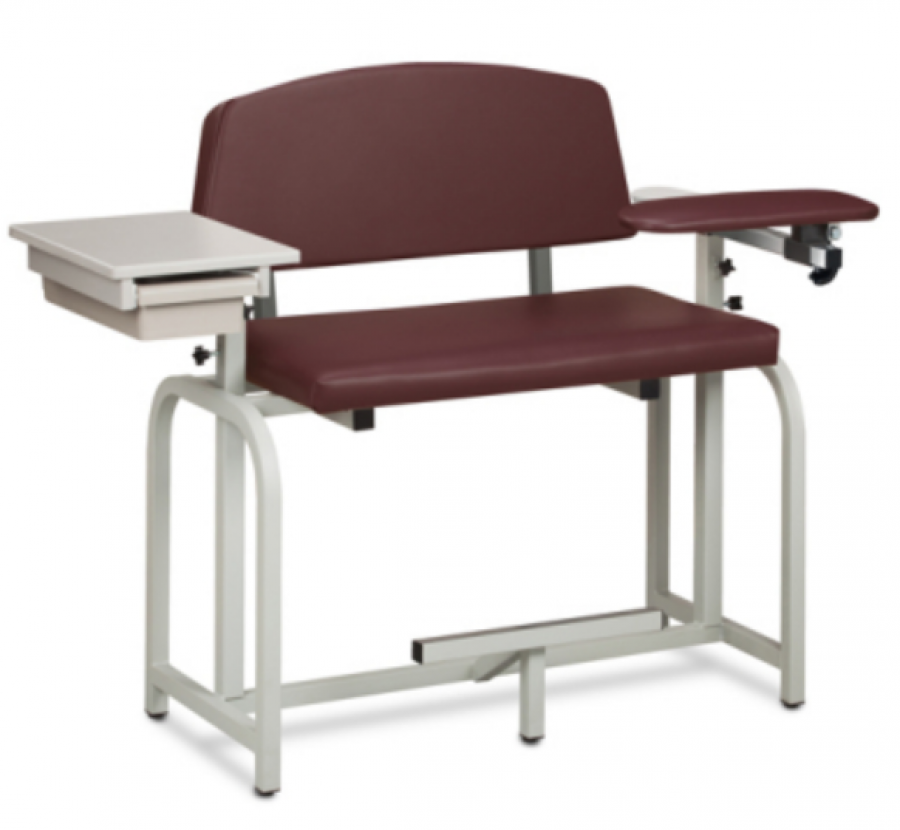 Lab X Series Extra Tall & Extra Wide Blood Drawing Padded Chair with Drawer