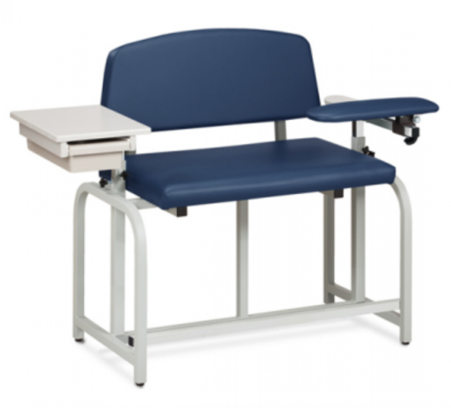 Lab X Series Extra Tall Bariatric Blood Drawing Padded Chair with Drawer